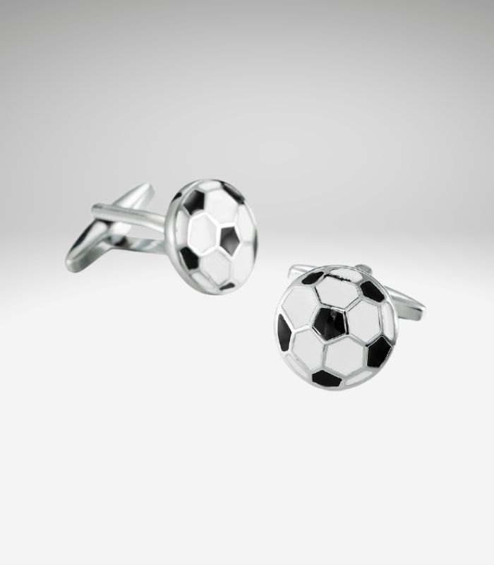 Fodbold sølvfarvede manchetknapper