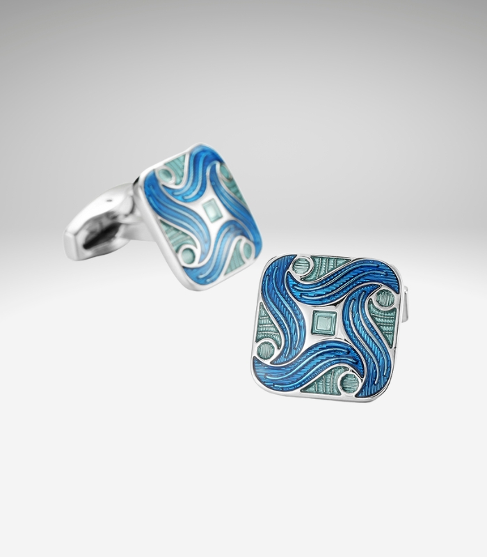 Kunstneriske bølge manchetknapper