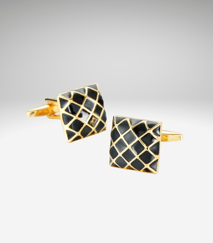 Sort/guldfarvede manchetknapper