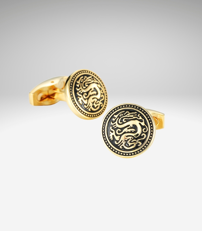 Manchetknapper med dragemønster