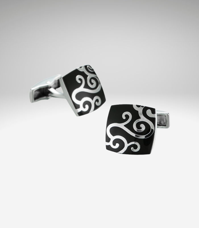 Elegante Swirl-mønstrede Manchetknapper