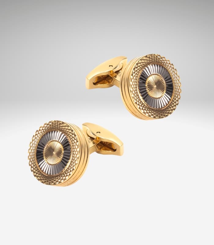 Guldfarvet flypropel manchetknapper