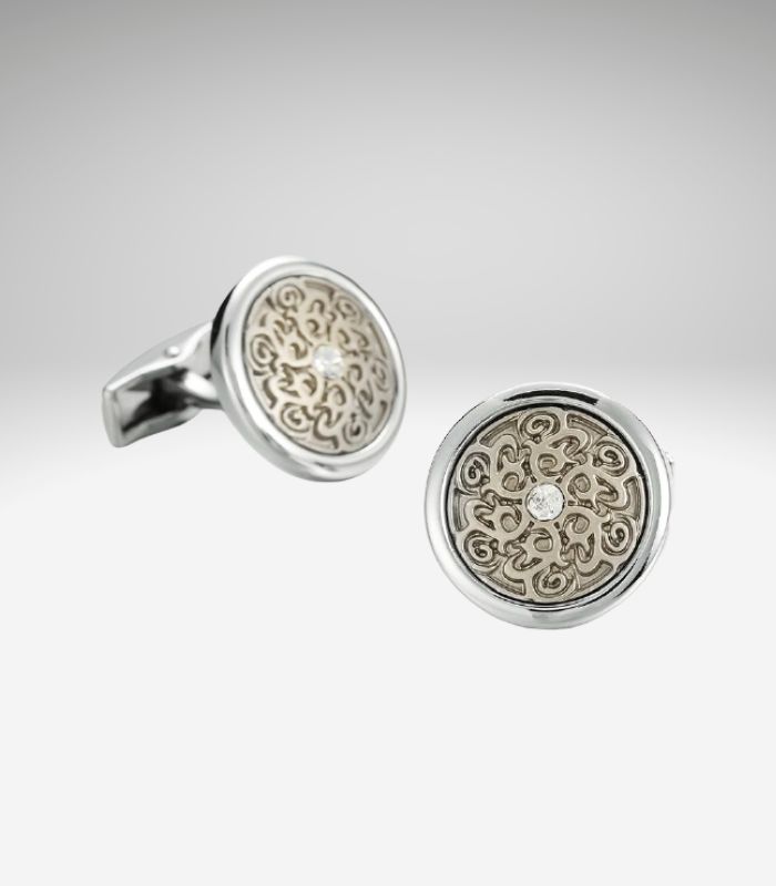Filigran sølvfarvede manchetknapper