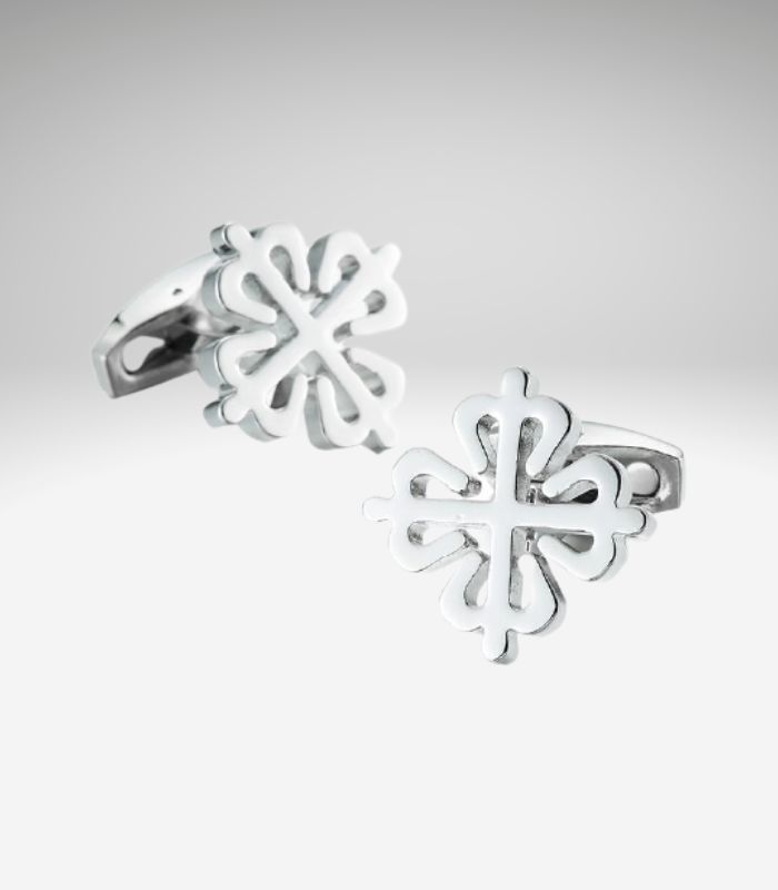 Sølvfarvede manchetknapper med Calatrava kors