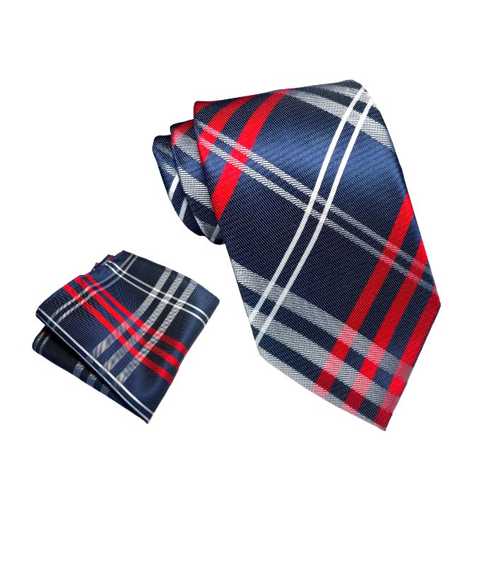 Blåt Krydsstribet Slips