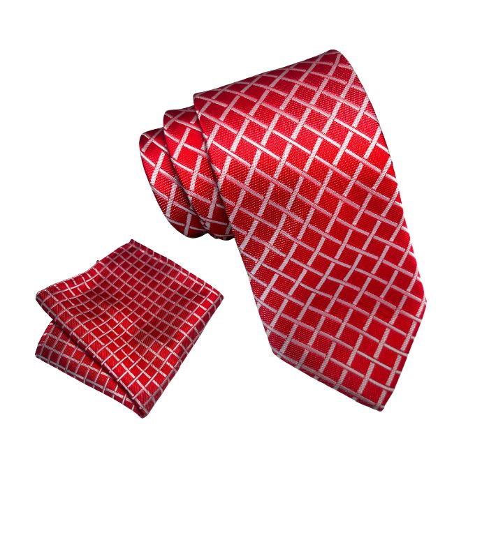 Rødt Gittermønstret Slips