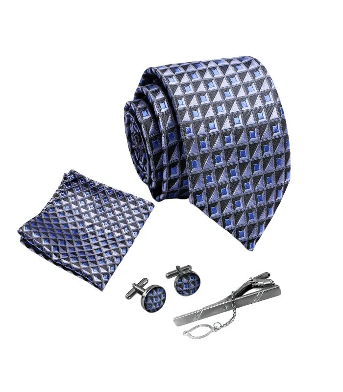 Blåt Geometrisk Slips