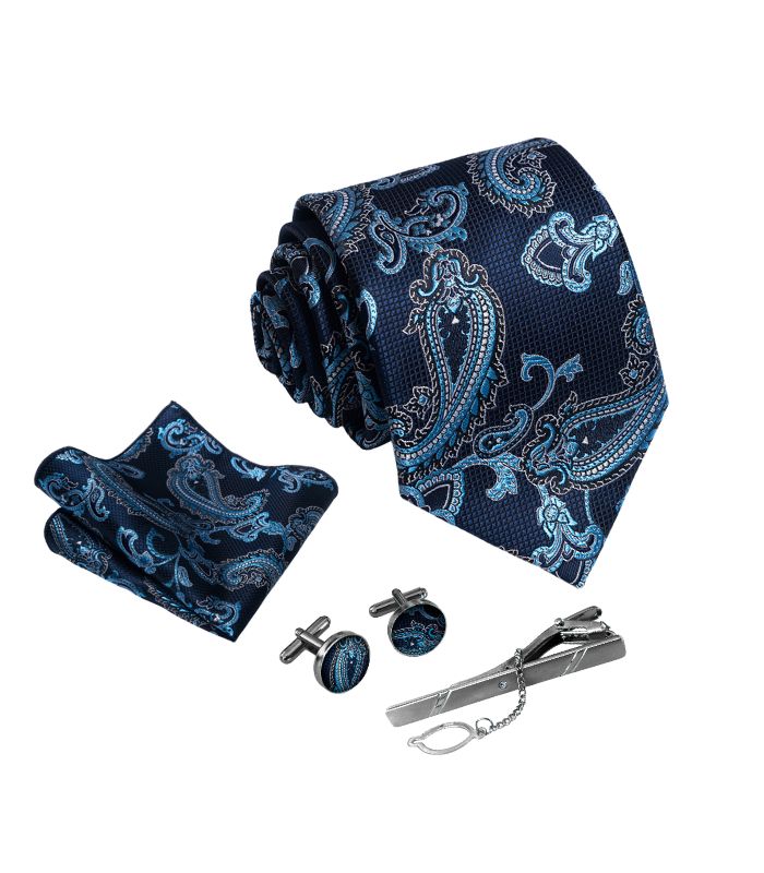 Blåt Paisley Mønster Slips