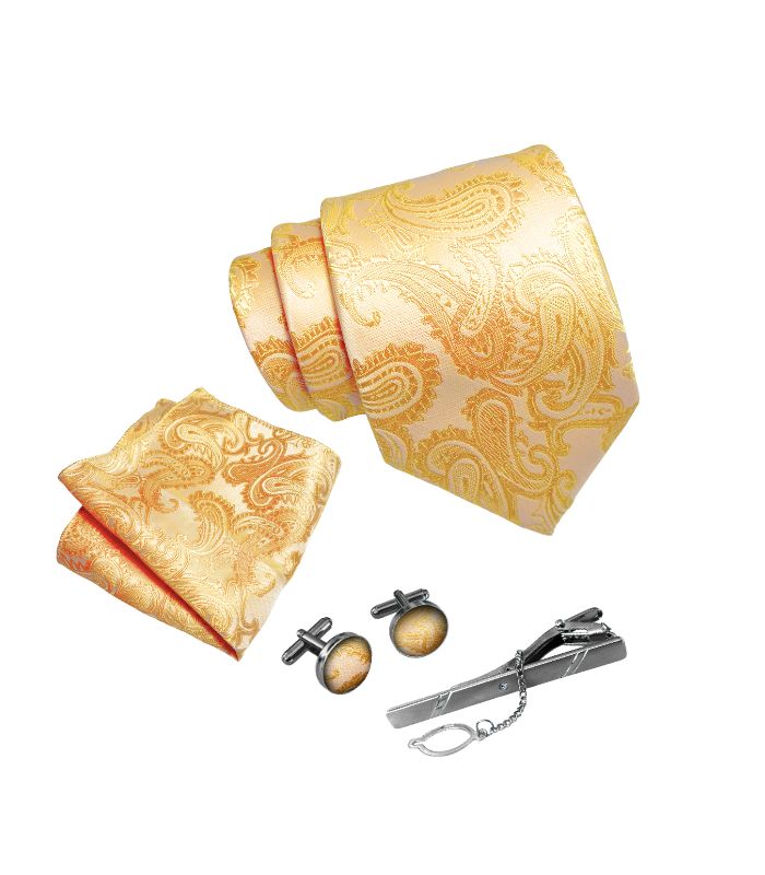 Gul Paisley Mønster Slips