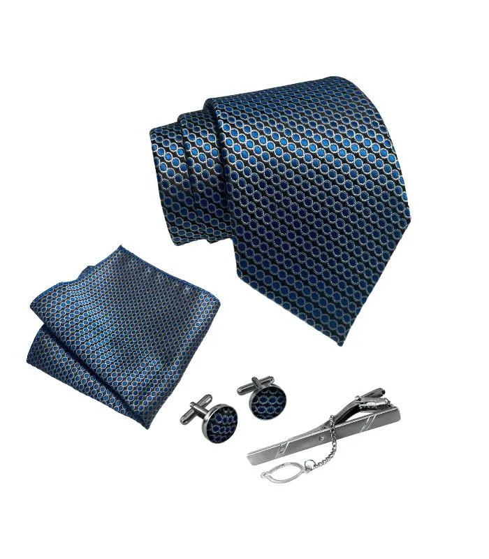 Blåt Cirkelmønstret Slips