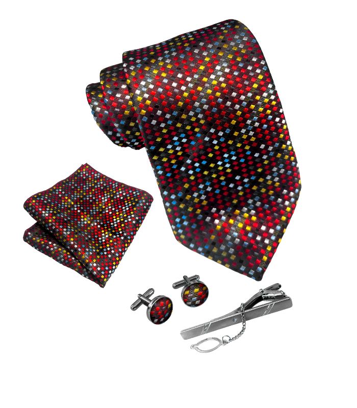 Multifarvet Mosaikmønstret Slips