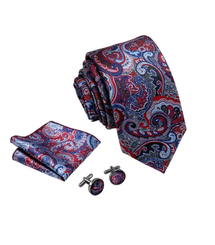 Raffineret Rødt Paisley Slips