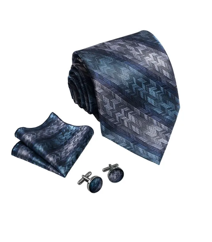 Blå Zigzag Mønster Slips