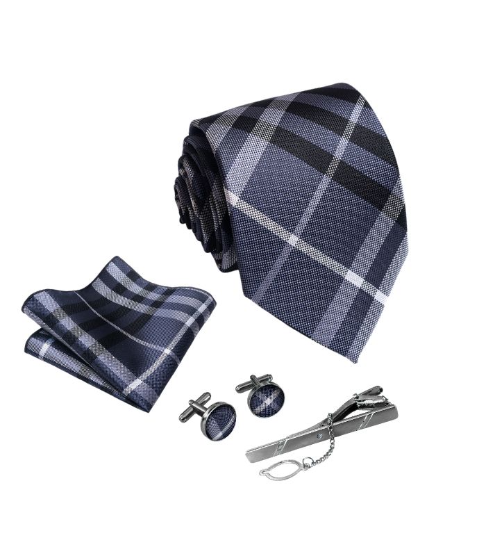 Sort og Gråt Ternet Slips