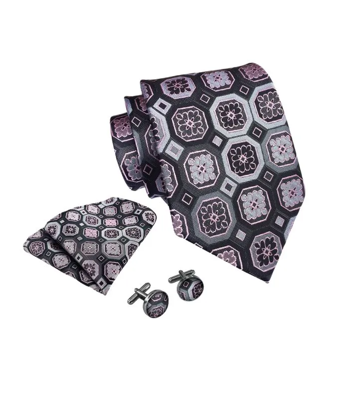 Geometrisk Pragt i Sort og Pink