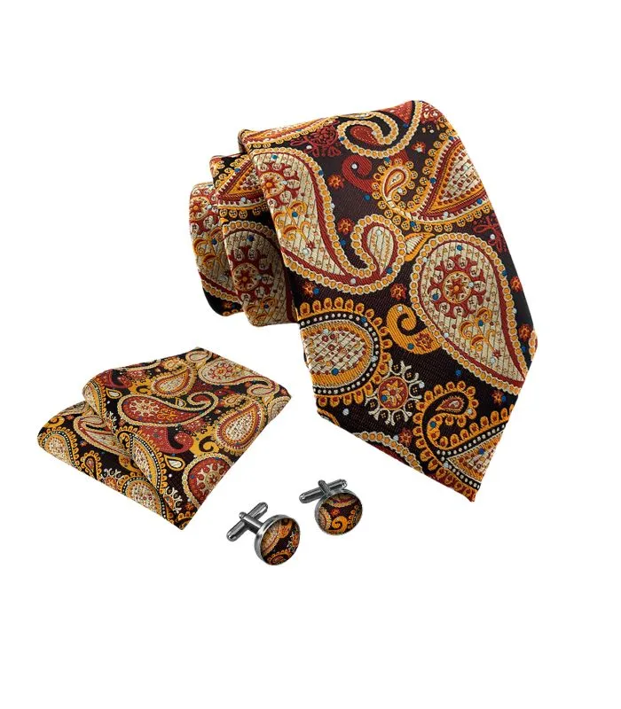 Klassisk Paisley Slips i Varme Farver