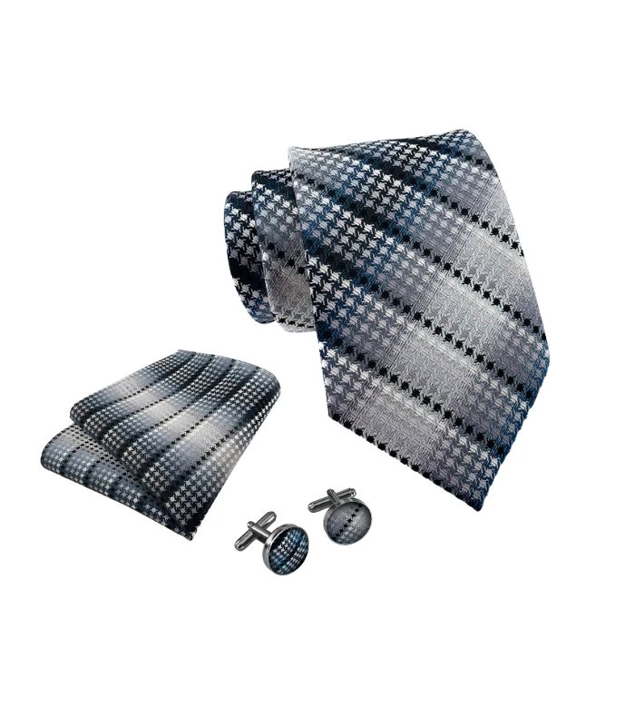 Moderne Mosaikmønstret Slips – Gråtoner