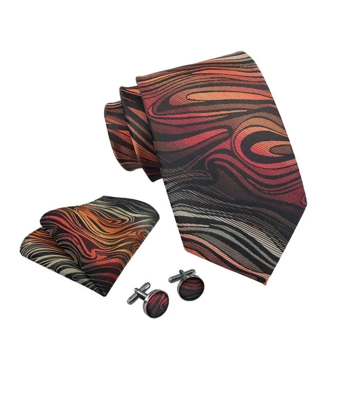 Abstrakt Kunstnerisk Slips i Rød